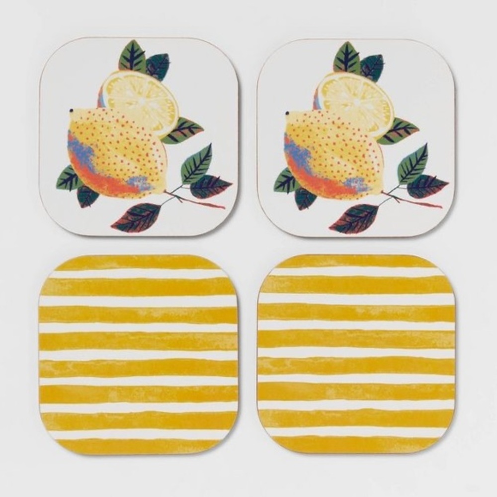 Lemons nwt 4pk Cork Coaster Set - Threshold